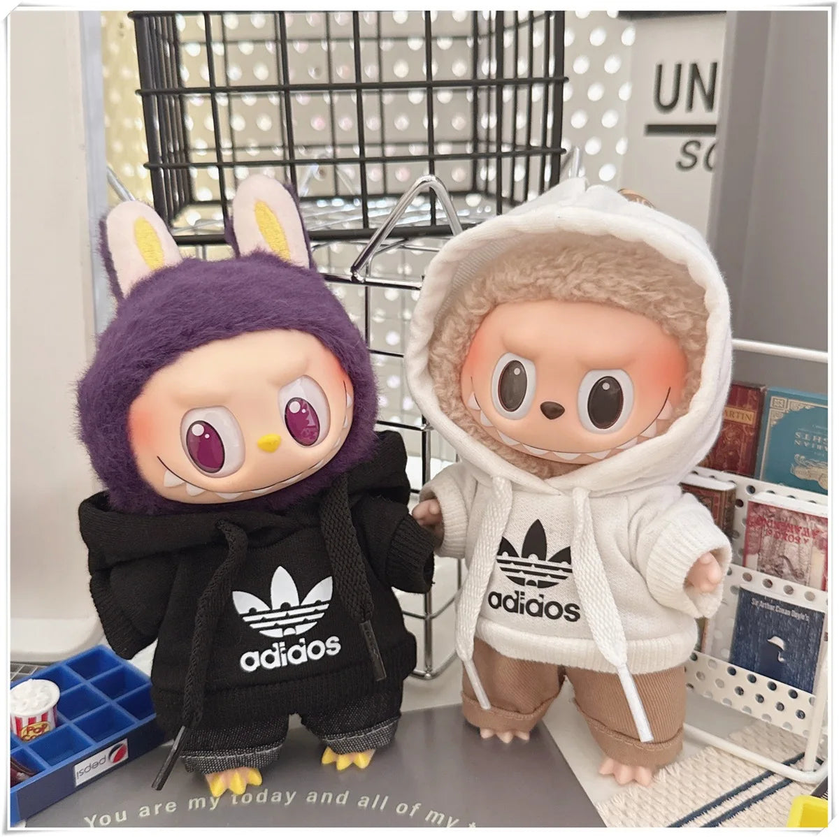 15/17cm Labubu V1 V2 V3 Doll Clothing Fashion Hoodie and Pants Set Korean Idol Trendy DIY Doll Clothing Accessories Toy Gift