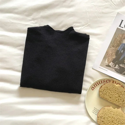 2025 Autumn Winter Fashion Slim Jumpers Top Solid Sweater Women Turtleneck Knitted Pullovers Harajuku Soft Warm Knitwear Sweater