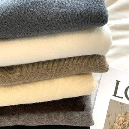 2025 Autumn Winter Fashion Slim Jumpers Top Solid Sweater Women Turtleneck Knitted Pullovers Harajuku Soft Warm Knitwear Sweater