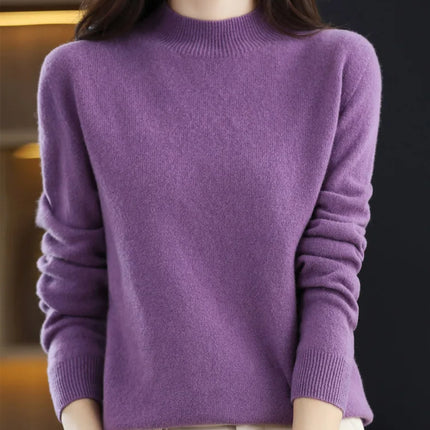 100% Merino Wool Cashmere Sweater Women Knitted Sweater Turtleneck Long Sleeve Pullovers Autumn Winter Clothing Warm Jumper Tops