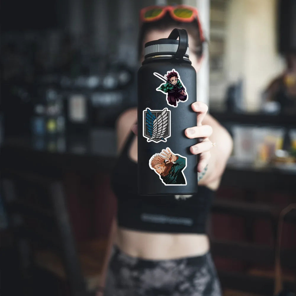 100PCS Mix Anime Collection Stickers Waterproof DIY Graffiti Phone Laptop Luggage Guitar Notebook Cup Cartoon Stickers Kids Toy