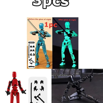 13 Action Figure Titan Multi-Jointed Movable Shapeshift Robot T13 Action Mannequin Character and Dog Figure Toys gifts for kids