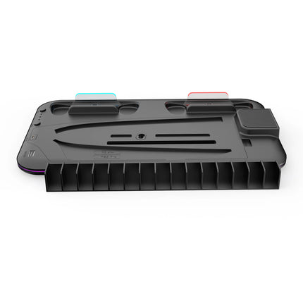 Cooling Station with RGB Light and 3 Levels Turb,Controller Charging Station for PS5/SLIM/PRO Digital/Disc with Headset Holder
