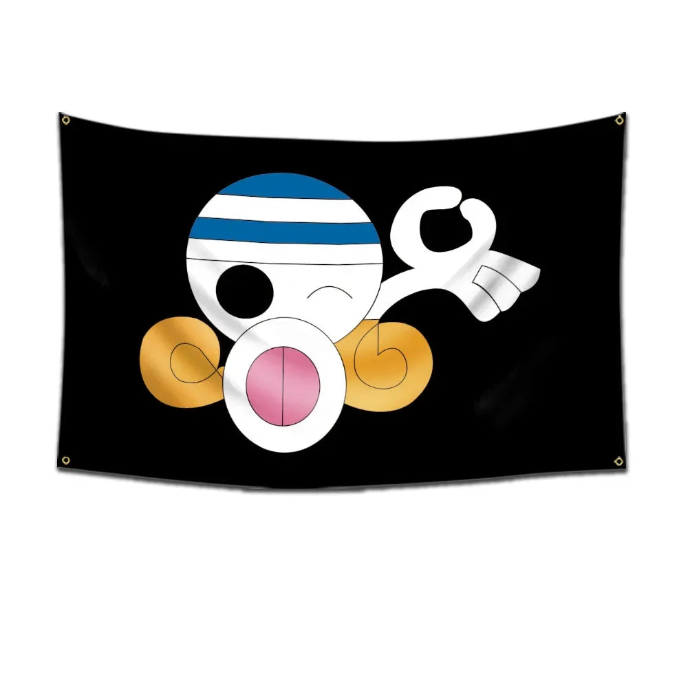 Anime One Piece Pirate Skull Flag Home Bedroom Wall Decor Banner Painting Luffy Straw Hat Pirates Flag Toys for Children Gift