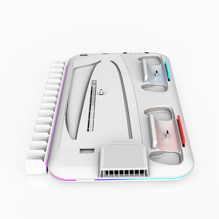 Cooling Station with RGB Light and 3 Levels Turb,Controller Charging Station for PS5/SLIM/PRO Digital/Disc with Headset Holder