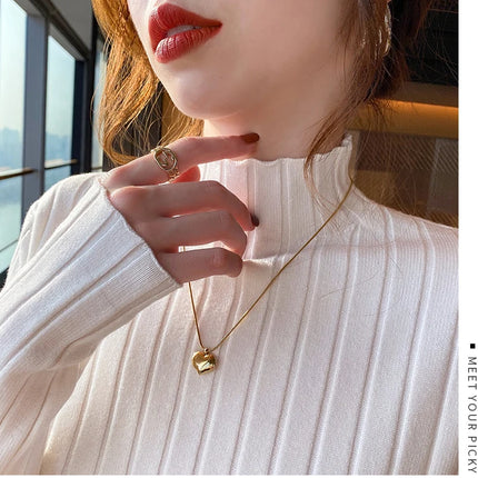 Autumn Winter Knitted Ribbed Turtleneck Sweater Women Clothes 2025 Long Sleeve Slim Basic Pullover Woman Sweaters Solid Tops