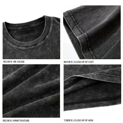 Washed Vintage T-Shirts Street Hip Hop Retro Punk T Shirt women Harajuku Casual Cotton Short Sleeve Acid Wash TShirts top 2025