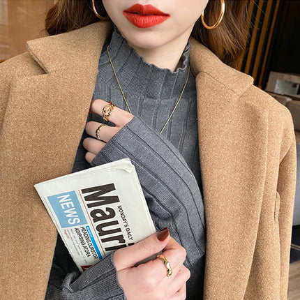 Autumn Winter Knitted Ribbed Turtleneck Sweater Women Clothes 2025 Long Sleeve Slim Basic Pullover Woman Sweaters Solid Tops