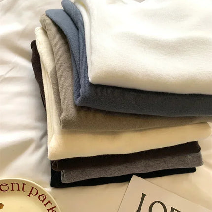2025 Autumn Winter Fashion Slim Jumpers Top Solid Sweater Women Turtleneck Knitted Pullovers Harajuku Soft Warm Knitwear Sweater