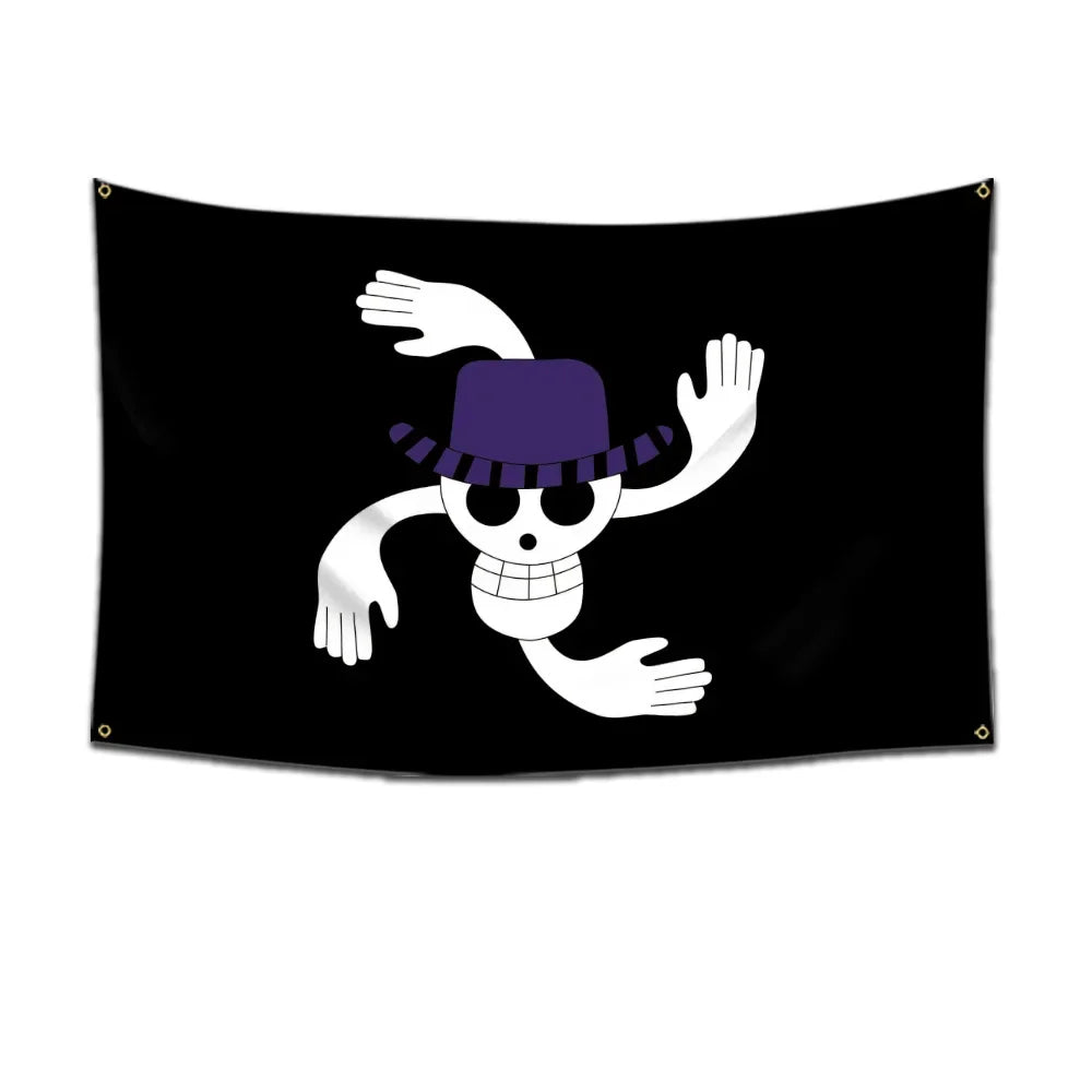 Anime One Piece Pirate Skull Flag Home Bedroom Wall Decor Banner Painting Luffy Straw Hat Pirates Flag Toys for Children Gift