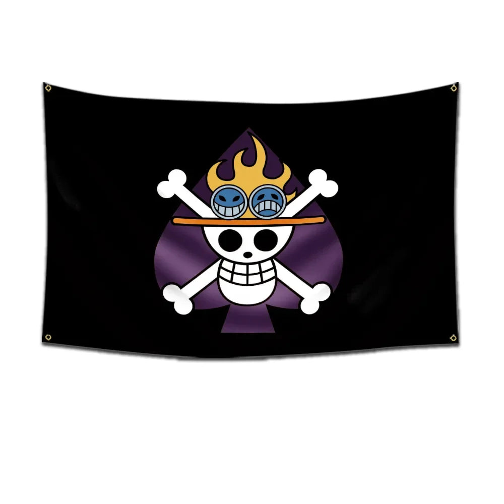 Anime One Piece Pirate Skull Flag Home Bedroom Wall Decor Banner Painting Luffy Straw Hat Pirates Flag Toys for Children Gift