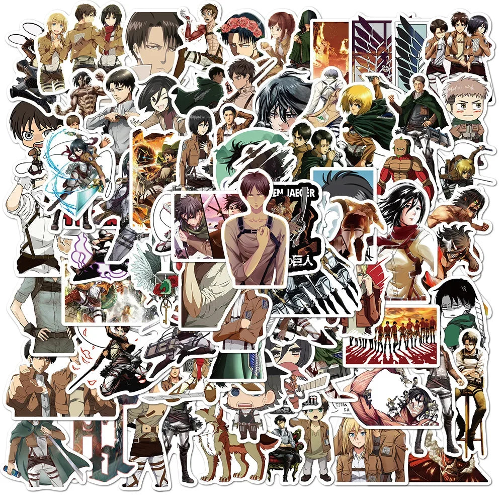 100PCS Mix Anime Collection Stickers Waterproof DIY Graffiti Phone Laptop Luggage Guitar Notebook Cup Cartoon Stickers Kids Toy