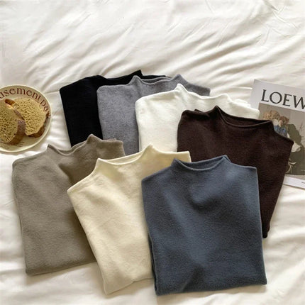 2025 Autumn Winter Fashion Slim Jumpers Top Solid Sweater Women Turtleneck Knitted Pullovers Harajuku Soft Warm Knitwear Sweater