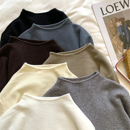 2025 Autumn Winter Fashion Slim Jumpers Top Solid Sweater Women Turtleneck Knitted Pullovers Harajuku Soft Warm Knitwear Sweater