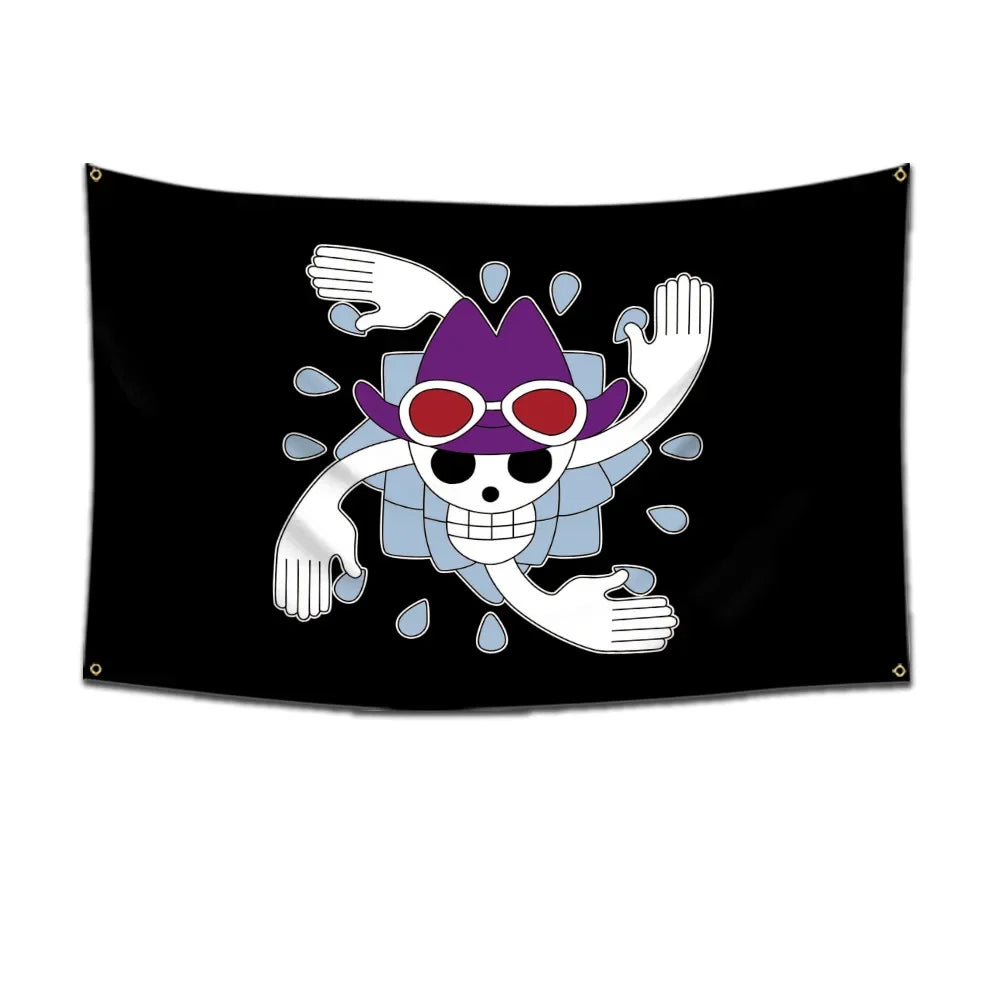 Anime One Piece Pirate Skull Flag Home Bedroom Wall Decor Banner Painting Luffy Straw Hat Pirates Flag Toys for Children Gift