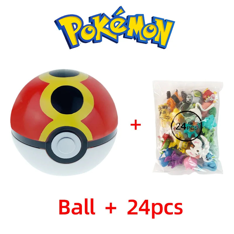 24pcs Pokemon Figure Different Styles Tomy Model Collection 2-3cm Pikachu Anime Pokeball Poke Ball Go Elf Toys Dolls Child Gift