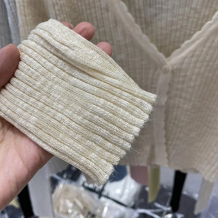 Summer Short Ice Silk Knitted Sun Protection Cardigan Women's Thin Suspender Skirt Layered Gauze Jacket Air-conditioned Cover Up