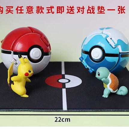 Pokemon Elf Ball Figure Pikachu Charizard Blastoise Mewtwo Pocket Monster Variant Pokeball Deformation Toys Action Model Gift