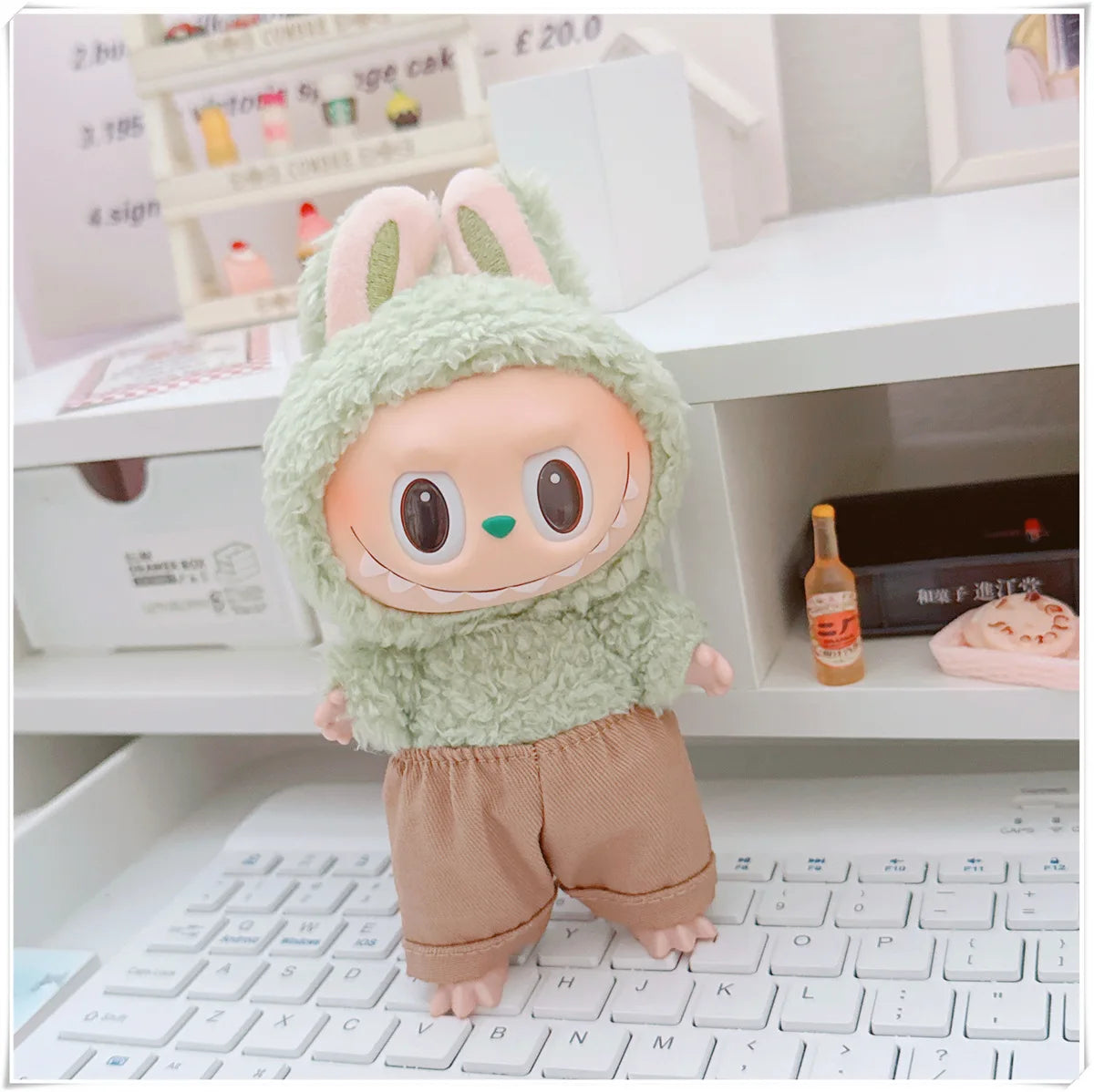 15/17cm Labubu V1 V2 V3 Doll Clothing Fashion Hoodie and Pants Set Korean Idol Trendy DIY Doll Clothing Accessories Toy Gift