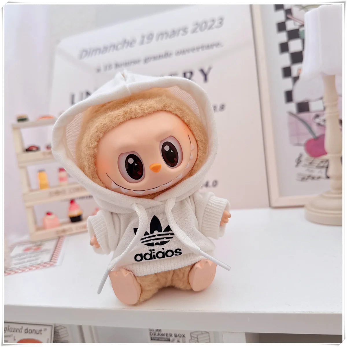 15/17cm Labubu V1 V2 V3 Doll Clothing Fashion Hoodie and Pants Set Korean Idol Trendy DIY Doll Clothing Accessories Toy Gift