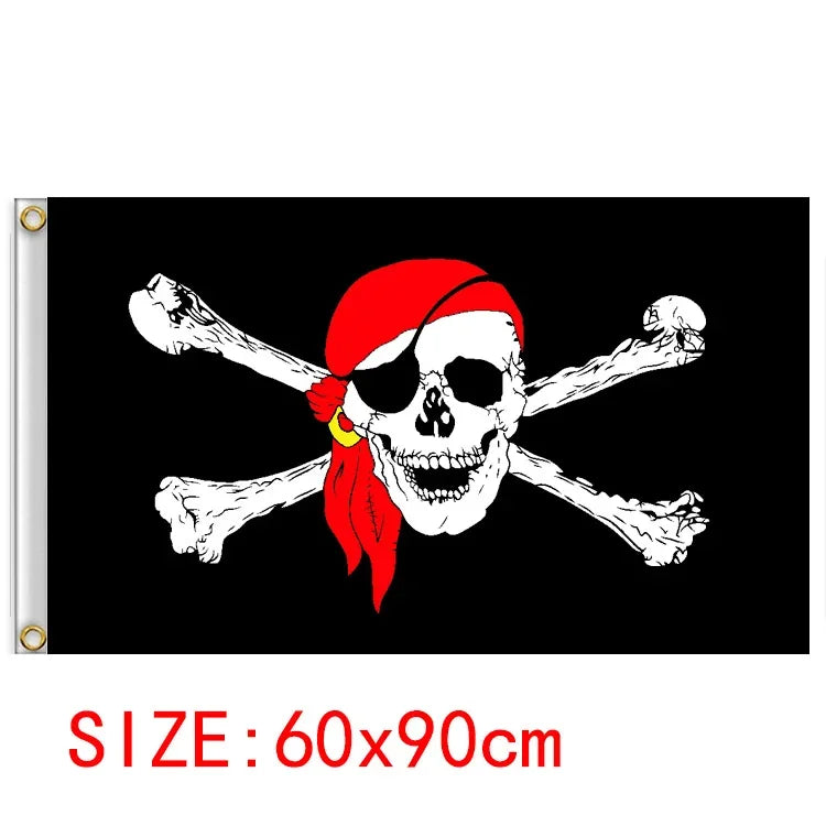 Anime One Piece Pirate Skull Flag Home Bedroom Wall Decor Banner Painting Luffy Straw Hat Pirates Flag Toys for Children Gift