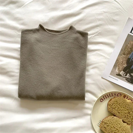 2025 Autumn Winter Fashion Slim Jumpers Top Solid Sweater Women Turtleneck Knitted Pullovers Harajuku Soft Warm Knitwear Sweater