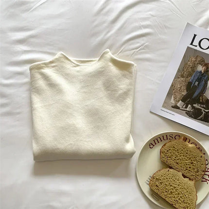2025 Autumn Winter Fashion Slim Jumpers Top Solid Sweater Women Turtleneck Knitted Pullovers Harajuku Soft Warm Knitwear Sweater