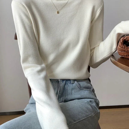 2025 Autumn Winter Fashion Slim Jumpers Top Solid Sweater Women Turtleneck Knitted Pullovers Harajuku Soft Warm Knitwear Sweater