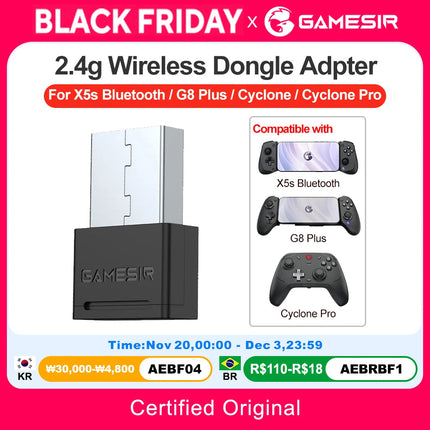 Gamesir X5s Bluetooth G8 Plus G8+ Galileo Plus Cyclone Cyclone Pro 2.4g Wireless Dongle Receiver Adpter Game Console Accessories