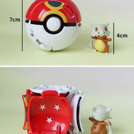Pokemon Elf Ball Figure Pikachu Charizard Blastoise Mewtwo Pocket Monster Variant Pokeball Deformation Toys Action Model Gift