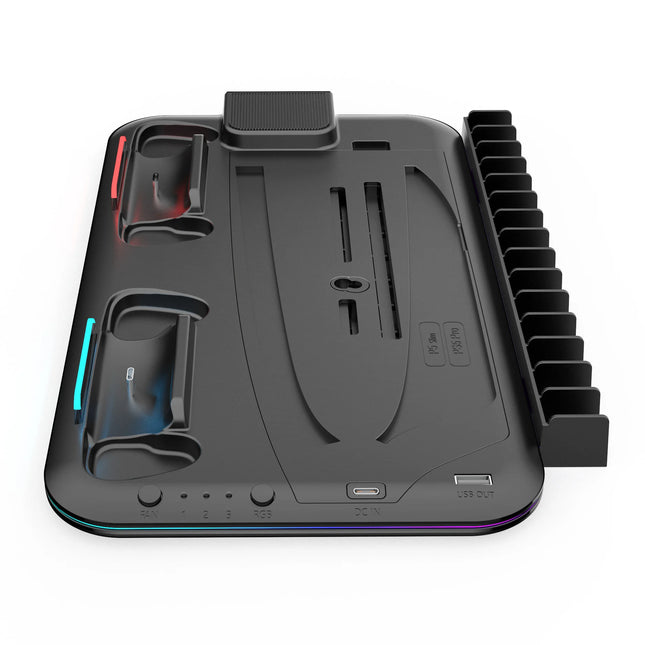 Cooling Station with RGB Light and 3 Levels Turb,Controller Charging Station for PS5/SLIM/PRO Digital/Disc with Headset Holder