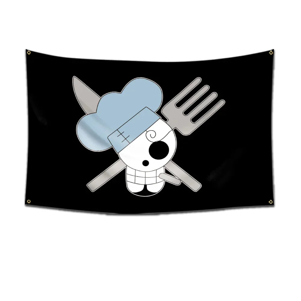 Anime One Piece Pirate Skull Flag Home Bedroom Wall Decor Banner Painting Luffy Straw Hat Pirates Flag Toys for Children Gift