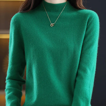 100% Merino Wool Cashmere Sweater Women Knitted Sweater Turtleneck Long Sleeve Pullovers Autumn Winter Clothing Warm Jumper Tops