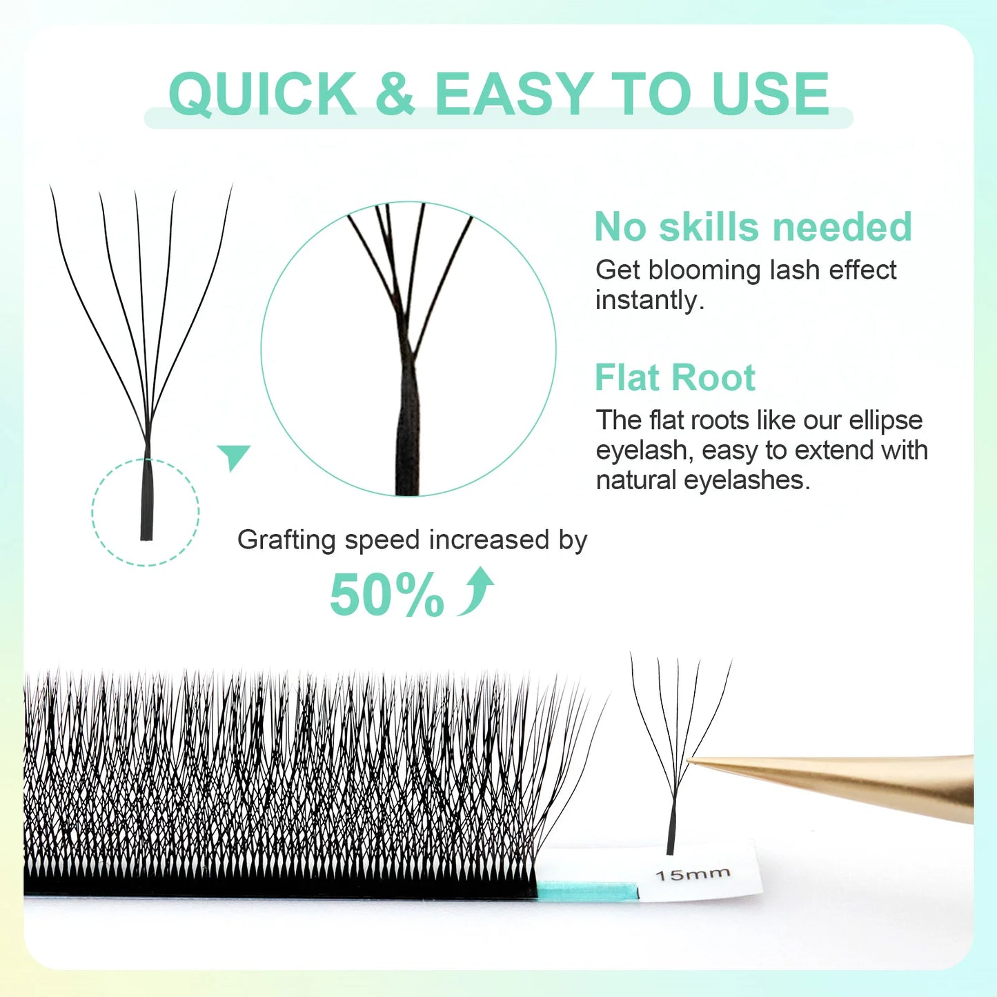 NAGARAKU Automatic Flowering W Shape Bloom 3D 4D 5D 6D 7D 8D Premade Fans Speed Eyelash Extensions Natural Soft Light Full Dense