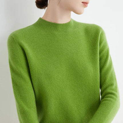 100% Merino Wool Cashmere Sweater Women Knitted Sweater Turtleneck Long Sleeve Pullovers Autumn Winter Clothing Warm Jumper Tops