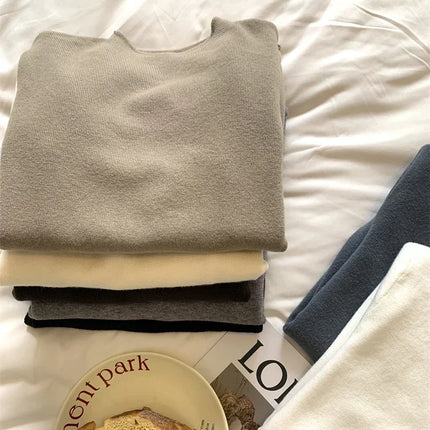 2025 Autumn Winter Fashion Slim Jumpers Top Solid Sweater Women Turtleneck Knitted Pullovers Harajuku Soft Warm Knitwear Sweater