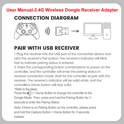 Gamesir X5s Bluetooth G8 Plus G8+ Galileo Plus Cyclone Cyclone Pro 2.4g Wireless Dongle Receiver Adpter Game Console Accessories