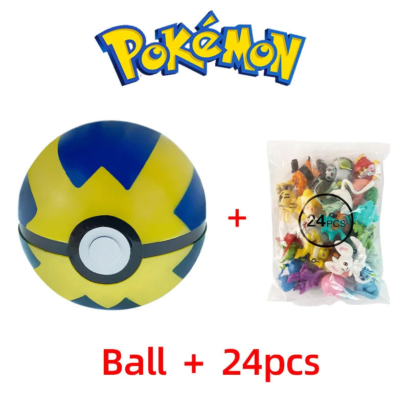 24pcs Pokemon Figure Different Styles Tomy Model Collection 2-3cm Pikachu Anime Pokeball Poke Ball Go Elf Toys Dolls Child Gift
