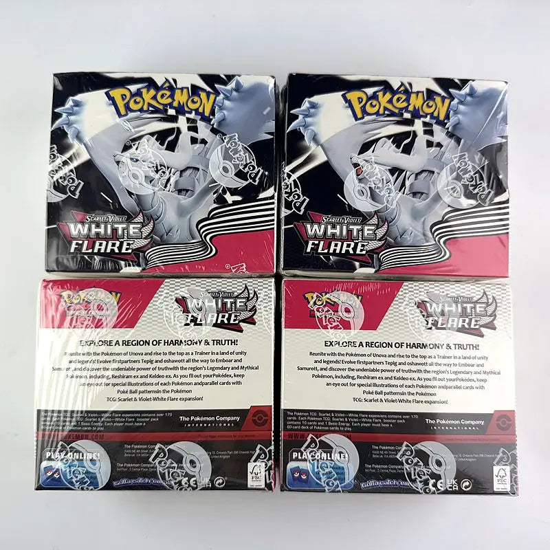 360Pcs English Pokemon Card Black Bolt White Flare 151 classics Booster Box pokemon Cards Battle Game kids gift