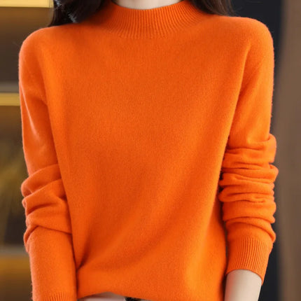 100% Merino Wool Cashmere Sweater Women Knitted Sweater Turtleneck Long Sleeve Pullovers Autumn Winter Clothing Warm Jumper Tops