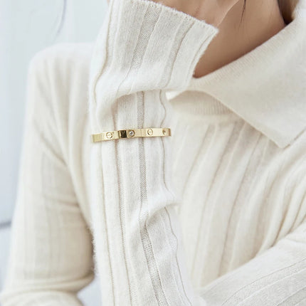 New Polo Collar Women's Knitted Sweater Long Sleeve Slim Fit Pullovers for Women Autumn Winter Sweaters Soft Warm Bottoming Tops