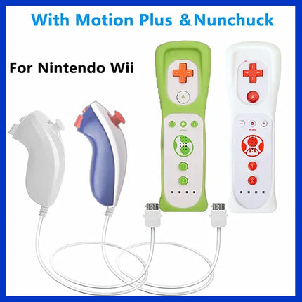 1 pair Wii Nunchuck Controller Set Motion Plus Remote Controller Wii Remote Controller Gamepad for Nintendo Wii Games Control