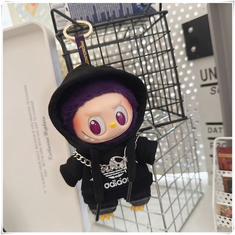 15/17cm Labubu V1 V2 V3 Doll Clothing Fashion Hoodie and Pants Set Korean Idol Trendy DIY Doll Clothing Accessories Toy Gift