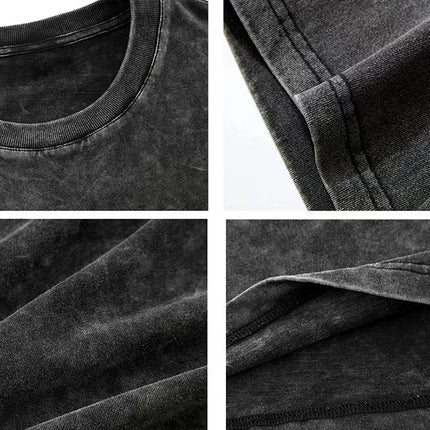 Washed Vintage T-Shirts Street Hip Hop Retro Punk T Shirt women Harajuku Casual Cotton Short Sleeve Acid Wash TShirts top 2025