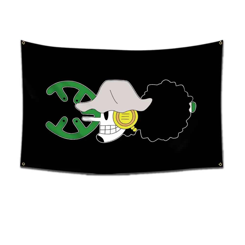Anime One Piece Pirate Skull Flag Home Bedroom Wall Decor Banner Painting Luffy Straw Hat Pirates Flag Toys for Children Gift