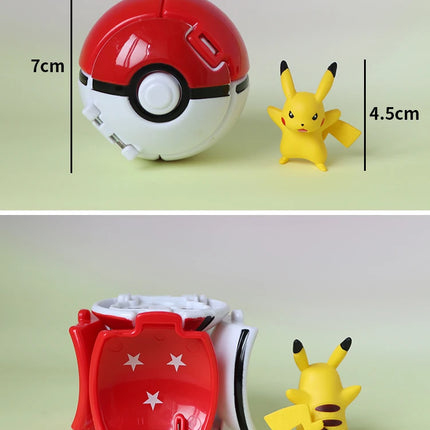 Pokemon Elf Ball Figure Pikachu Charizard Blastoise Mewtwo Pocket Monster Variant Pokeball Deformation Toys Action Model Gift