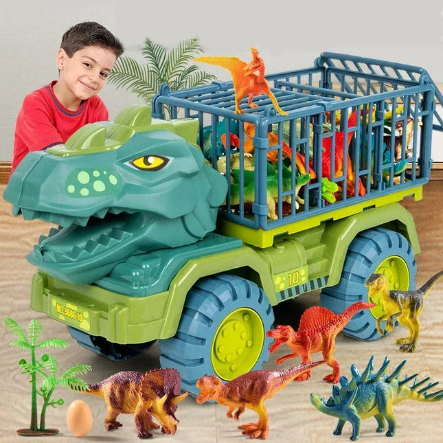 Boys Car Toys Dinosaur Truck Transport Carrier Vehicle Dino Animal Model Tyrannosaurus Rex Truck Game Children Birthday Gifts