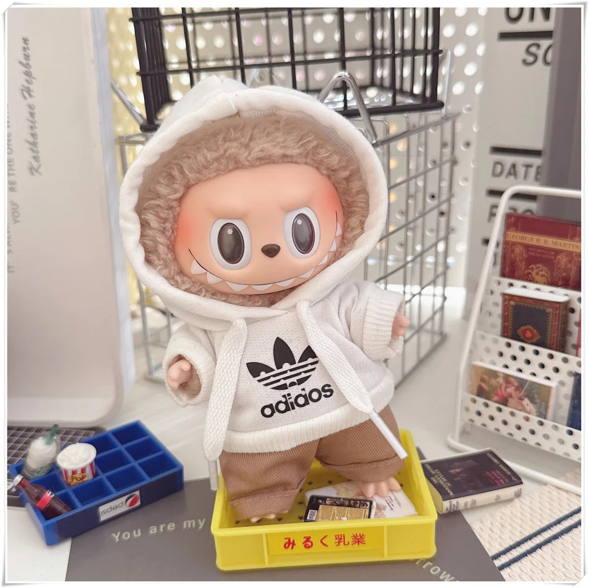 15/17cm Labubu V1 V2 V3 Doll Clothing Fashion Hoodie and Pants Set Korean Idol Trendy DIY Doll Clothing Accessories Toy Gift