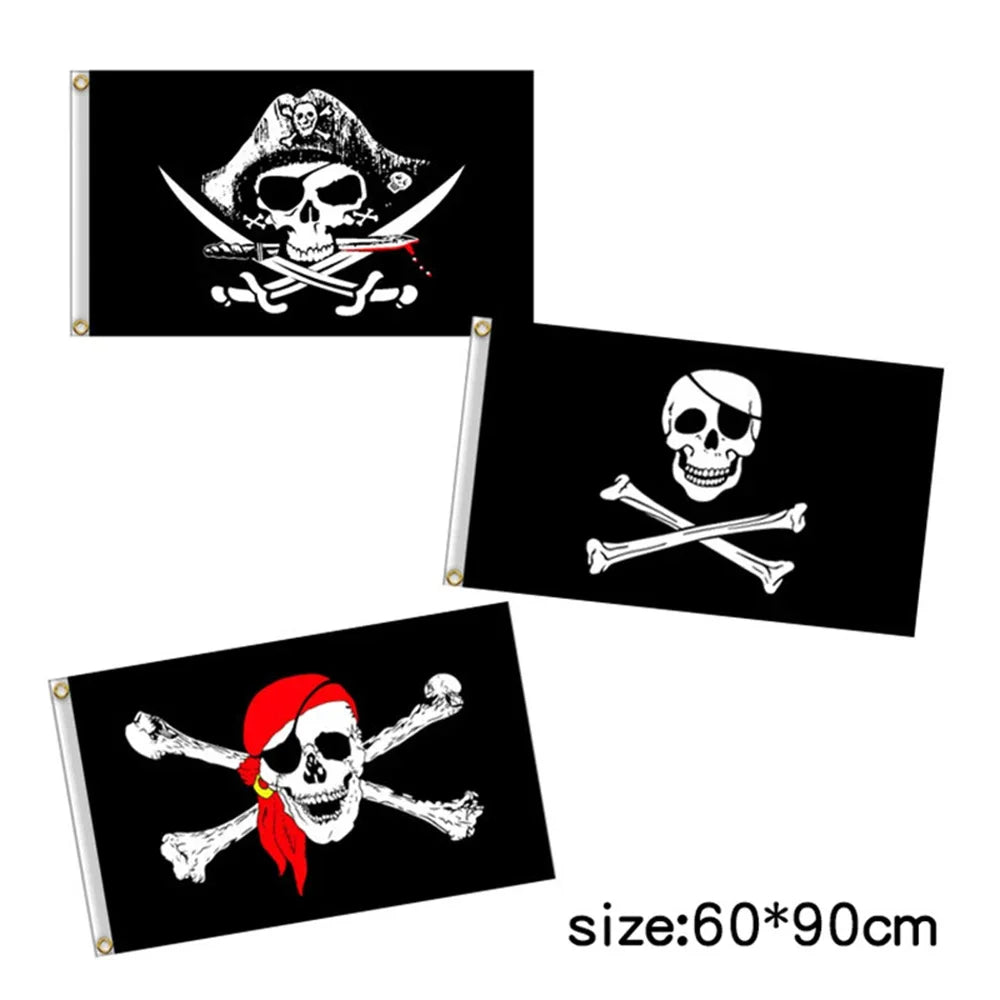 Anime One Piece Pirate Skull Flag Home Bedroom Wall Decor Banner Painting Luffy Straw Hat Pirates Flag Toys for Children Gift