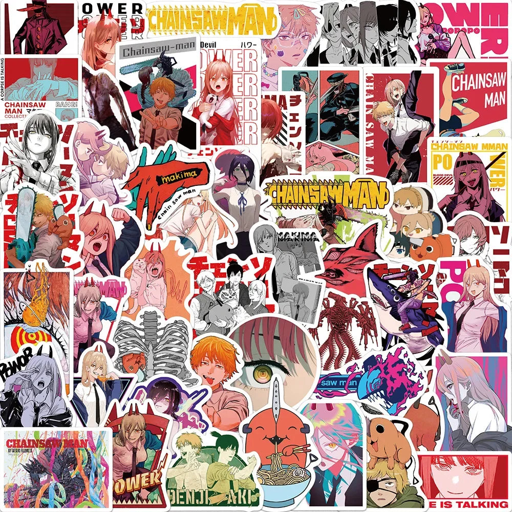100PCS Mix Anime Collection Stickers Waterproof DIY Graffiti Phone Laptop Luggage Guitar Notebook Cup Cartoon Stickers Kids Toy